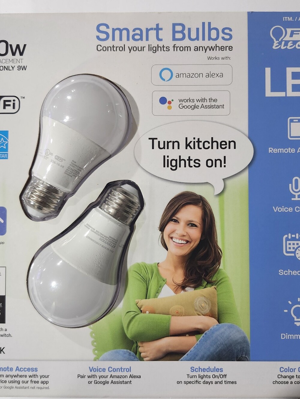 Feit Electric Smart Wi-Fi LED 2-pack, features remote access Color Change 3 Bulb
